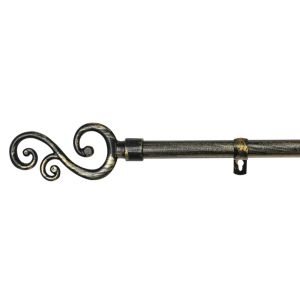 Barra de forja extensible y decorativa(negro+dorado, 120-210cm forma s)