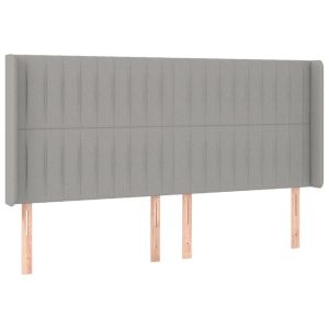 vidaXL cabecero con orejas de tela gris claro 203x16x118/128 cm