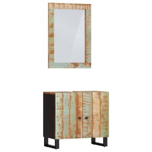 vidaXL conjunto de muebles de baño 2 piezas madera maciza reciclada