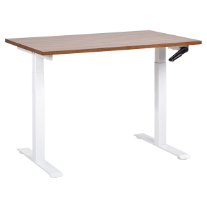 Escritorio de altura regulable manual destines 120 cm 72 cm marrón/blanco