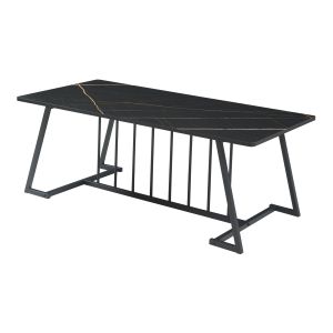 Mesa de centro mesa auxiliar acero con efecto mármol
