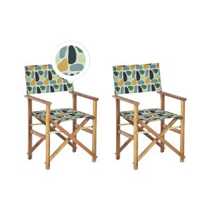 Conjunto de 2 sillas de jardín cine madera de acacia multicolor
