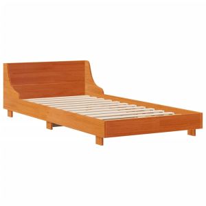 vidaXL estructura de cama sin colchón madera maciza marrón 90x190 cm
