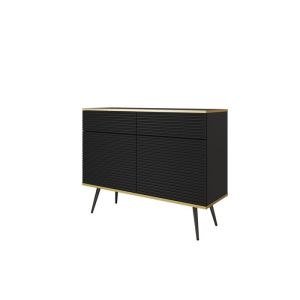 Buffet - 3xe living - buffet ranurado - frentes ranurados - negro - 107 x 3