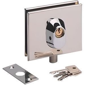Cerradura baja de inox pulido metalux para puerta de vidrio - nm60411000