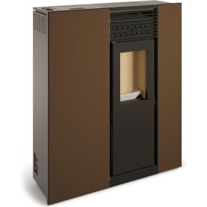 Tj - estufa de pellets de pasillo modelo virgo de 12 kw - color marrón