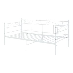 Cama / sofá individual granada resistente metal 100x200cm - blanco