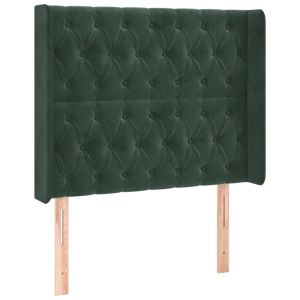 vidaXL cabecero con orejas de terciopelo verde oscuro 103x16x118/128cm