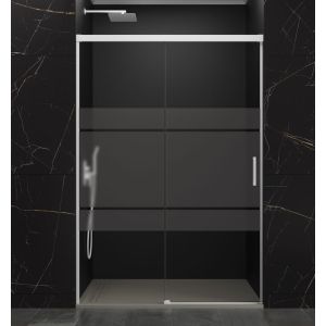 Mampara frontal basic fijo + corredera serigrafiado blanco 145 cm