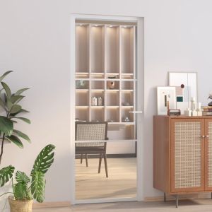 Puerta interior vidrio egs y aluminio blanco 83x201,5 cm wef1909