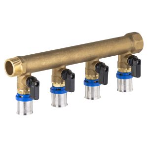 Colector mh 3/4 - 4 salidas de 3/4 ' con válvulas