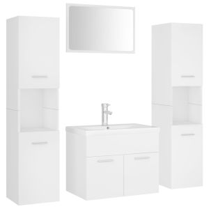vidaXL juego de muebles de baño madera de ingeniería blanco
