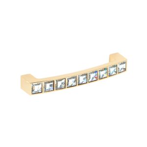Tirador mueble zamac y cristal 550 dist entre ejes 96 mm dorado lote 25