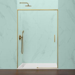 Mampara frontal eleven oro 125-130cm - fijo + corredera - antical