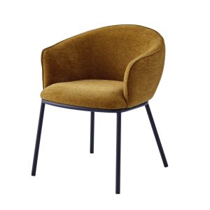 Alvin-sillón de mesa de tela luxury mostaza