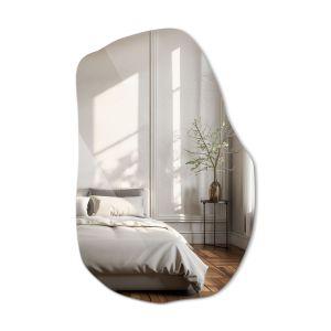 Espejo redondo irregular diseño moderno sin marco de pared 90x58,5 cm