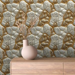 Papel pintado 3d orgánico beige 60cm por 250cm