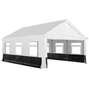 Carpa para fiesta 597x395x302 cm pe, acero galvanizado color gris Outsunny