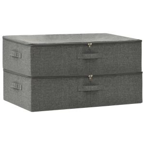 vidaXL cajas de almacenaje 2 unidades tela gris antracita 70x40x18 cm