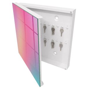 Armario para llaves decorativo 30x30x5, apertura izquierda blanca