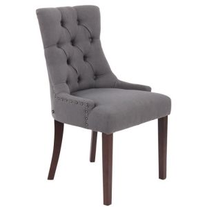 Silla comedor tapizada con brazos - gris oscuro - 1ud - 55 cm