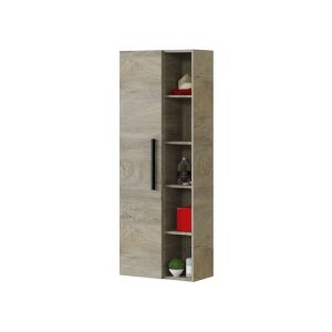 Columna suspendida para baño con puerta y estantes prácticos