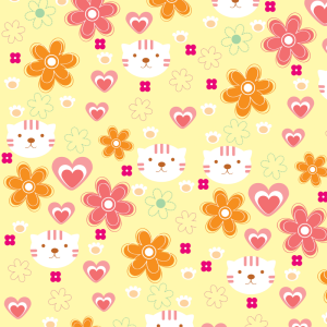 Papel pintado floral gatos 60cm por 250cm