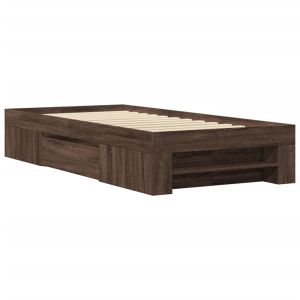 vidaXL estructura de cama sin colchón madera marrón roble 90x200 cm