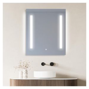 Espejo LED rectangular l60/80cm de vidrio plateado lumena