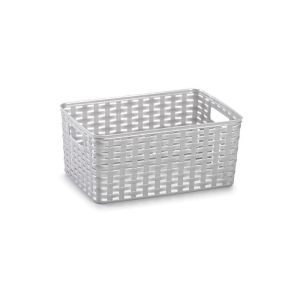 Cesta mimbre 29x19,5 cm plata