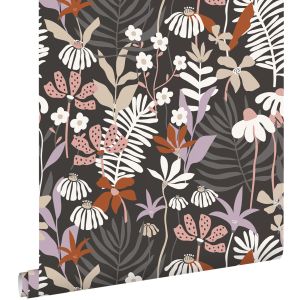 Estahome papel pintado hojas y flores tropicales 50 x 900 cm 131001