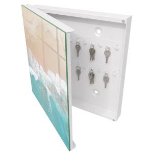 Armario para llaves decorativo 30x30x5, apertura izquierda blanca