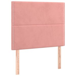 vidaXL cabecero con luces LED terciopelo rosa 80x5x118/128 cm