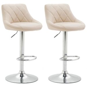 Taburetes de bar modernos - polipiel crema - 2u