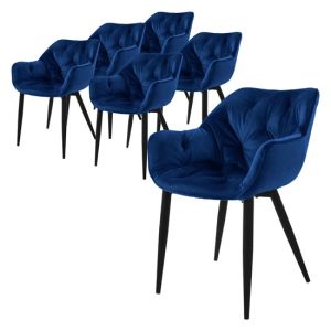 6x sillas de terciopelo grueso azul oscuro asiento ergonómico