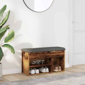 Banco zapatero madera de ingeniería madera vieja 82x32x45,5 cm oif832093