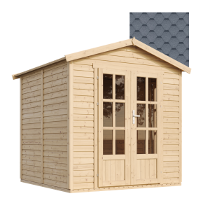 Caseta de jardín de madera Timbela m351fb+h351fbgrey, tejas bituminosas
