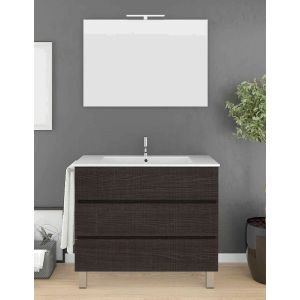 Mueble imperia 3 cajones, lavabo y espejo roble sinatra 70 x 45 cm