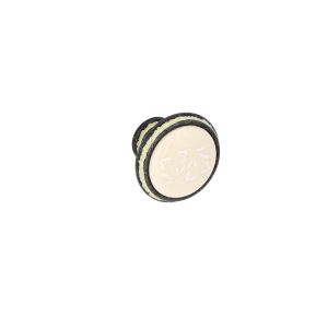 Pomo para muebles h5 en zamac y porcelana diám 35mm marfil lote de 6
