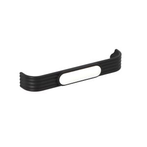 Tirador muebles en zamac y porcel 89 dist ent ejes 128mm negro lote de 6