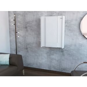 Tuhome mesa plegable dalton con base y estantes, blanco