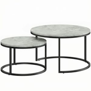 Mesas de centro 78.5x78.5x46.5 cm mdf, metal color gris Homcom