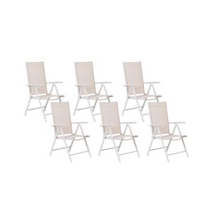 Conjunto de 6 sillas de jardín catania metal beige