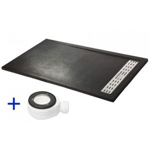 Plato de ducha premium negro ral 9005 90x200
