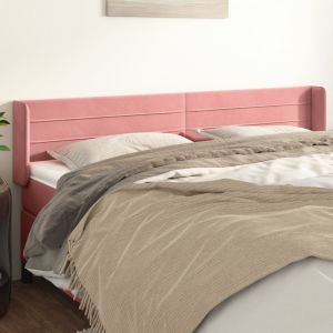 Cabecero de terciopelo rosa 203x16x78/88 cm eso5081