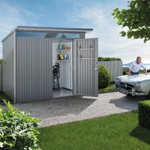 Caseta metalica biohort jardin avantgarde eco a6 color gris cuarzo