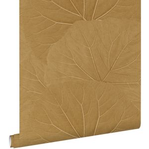 Estahome papel pintado hojas amarillo ocre 53 cm x 10.05 m