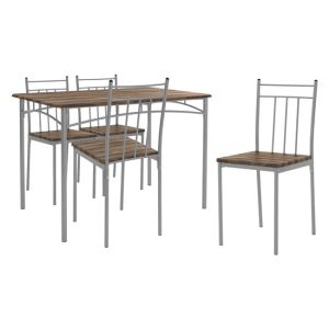 Conjunto de comedor de 5 piezas grupo de mesa y 4 sillas de madera flotante