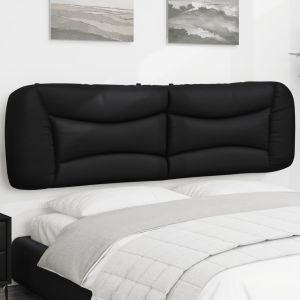 Cabecero de cama acolchado cuero sintético negro 180 cm eso5483