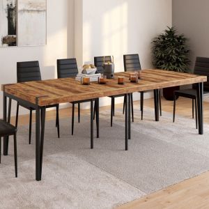 Mesa consola extensible - madera envejecida negra - 235 cm